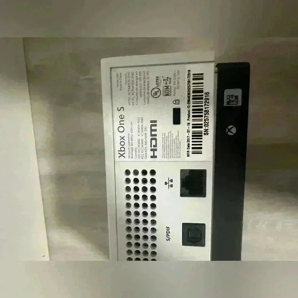 Microsoft Xbox One S Console System‎ White Good HDR Blu-ray 1681